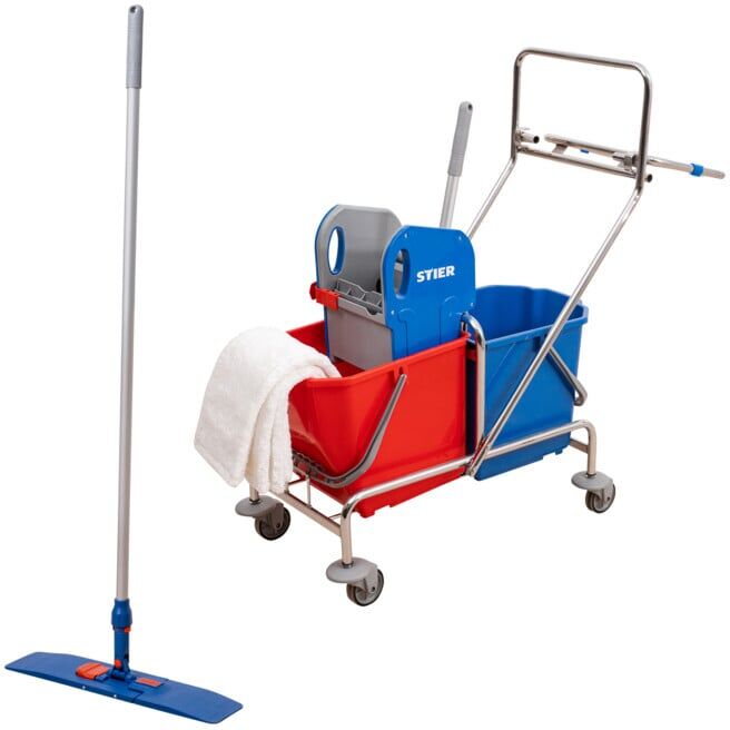 Kit chariot de nettoyage STIER avec support pour sac poubelle (905607)