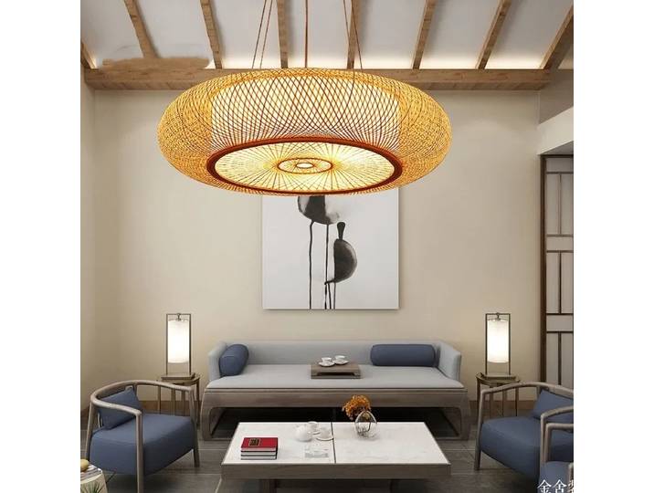 Lampes suspendues en bambou 2026, décoration de chambre, style chinois, luminaires suspendus pour chambre à coucher, cuisine, restaurant, lustres, lampes suspendues
