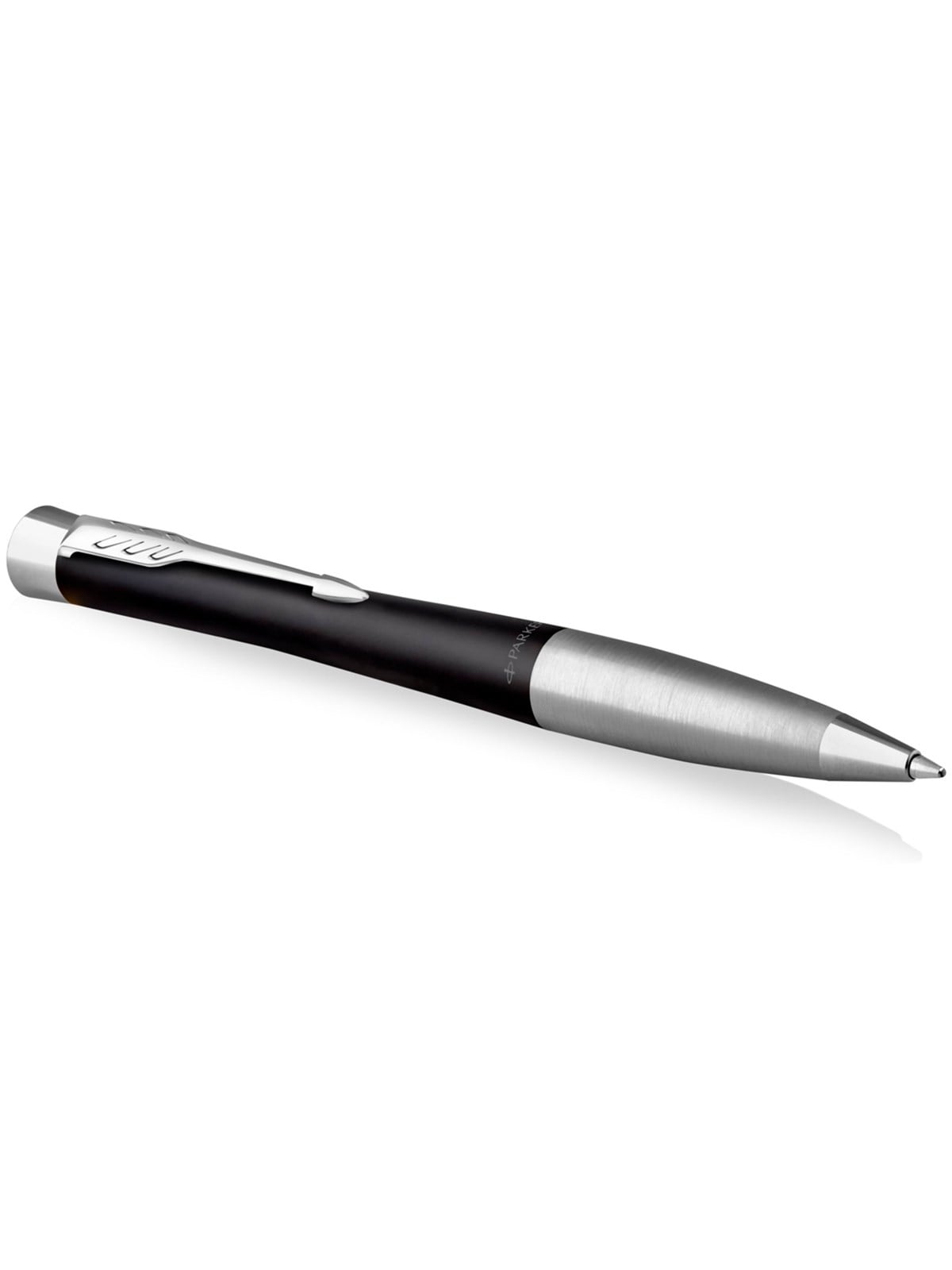 Parker Urban Twist-Kugelschreiber | Mattschwarz mit Chrom-Zierteilen | mit Nachfüllpatrone mit blauer Tinte | Geschenkbox