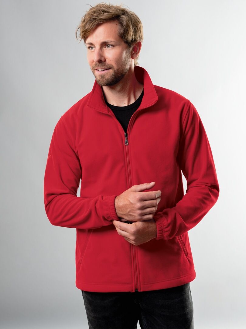Fleecejacke TRIGEMA "TRIGEMA Fleecejacke", Herren, Gr. 5XL, braun (kirsch), Fleece, 100% Polyester, lang, Jacken Fleecejacke kirsch 5XL