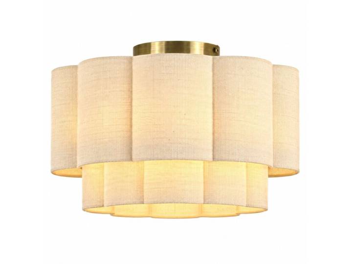 Relaxdays Plafonnier lin, abat-jour floral