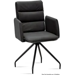 ARMLEHNSTUHL (4er-Set) Dianne 52x92x60 Schwarz/Anthrazit