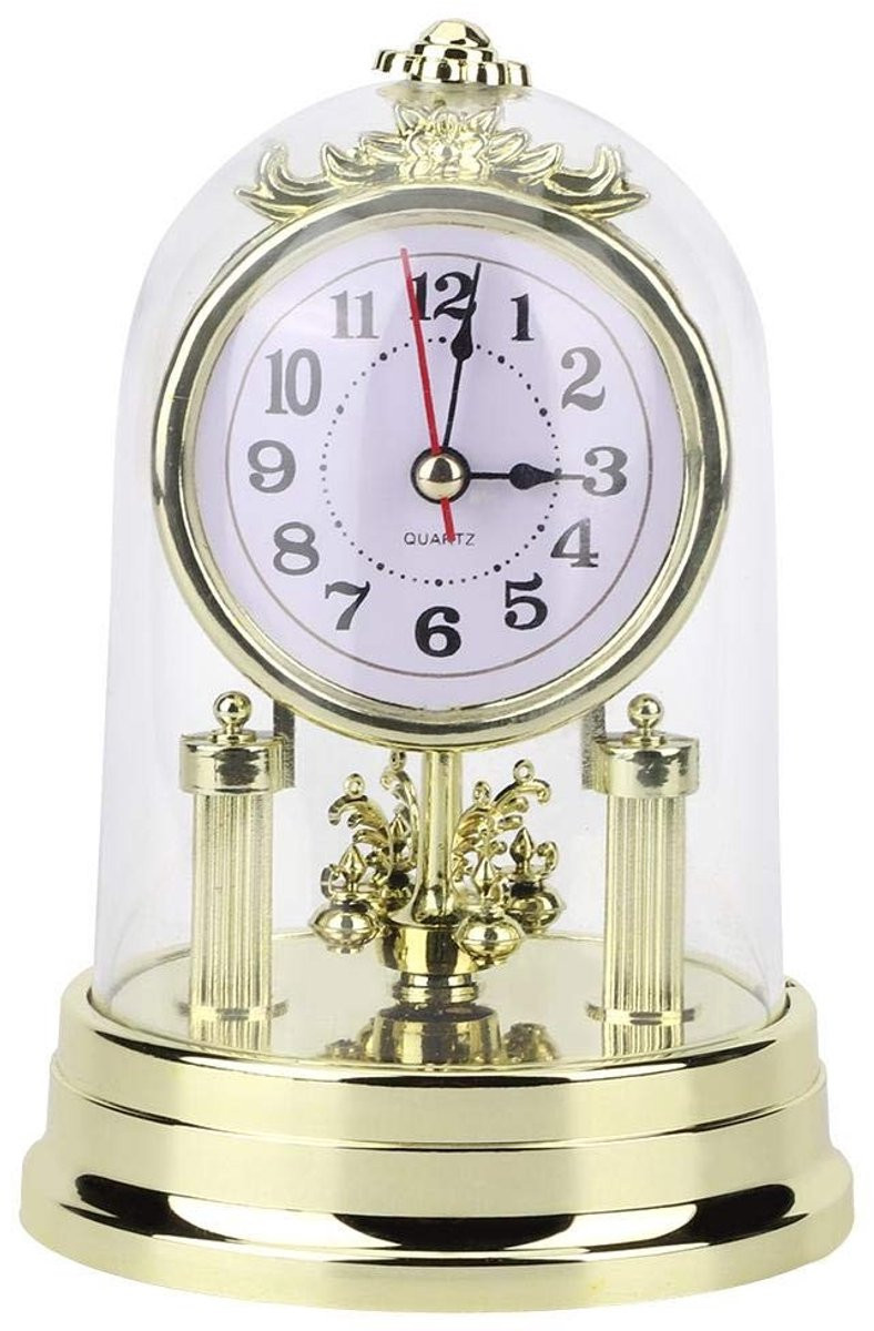 Allecto Retro Tafelklok - Analoog en Stille Klok - Goud