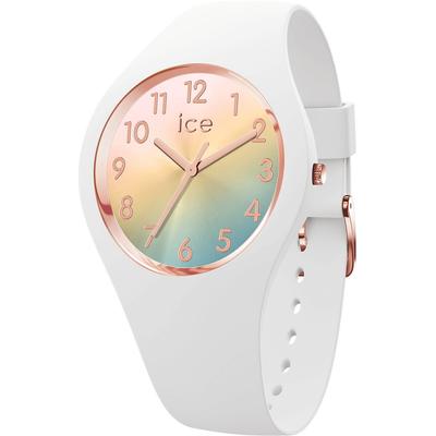 Quarzuhr ICE-WATCH "ICE sunset - S37 - 3H", weiß, Armbanduhren, Damen, Quarzuhr, Armbanduhr, Damenuhr, Silikonarmband, analog