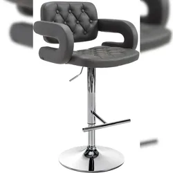 Proregal CHEFGASTRO Barhocker CAPE TOWN Chrom HxBxT 103x62x55cm Kunstleder Grau Barstuhl