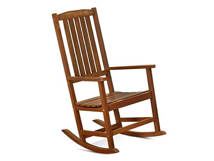 Furinno Tioman Outdoor Schaukelstuhl aus Teaköl, Holz, natur, 80 x 65.51 x 111.9 cm
