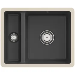 Villeroy und Boch Unterbauspüle 675801i4 mit Ablaufgarnitur und Handbetätigung, Graphit