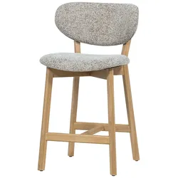 Barhocker Udar - Melange-Stoff Natur, Gestell Natur