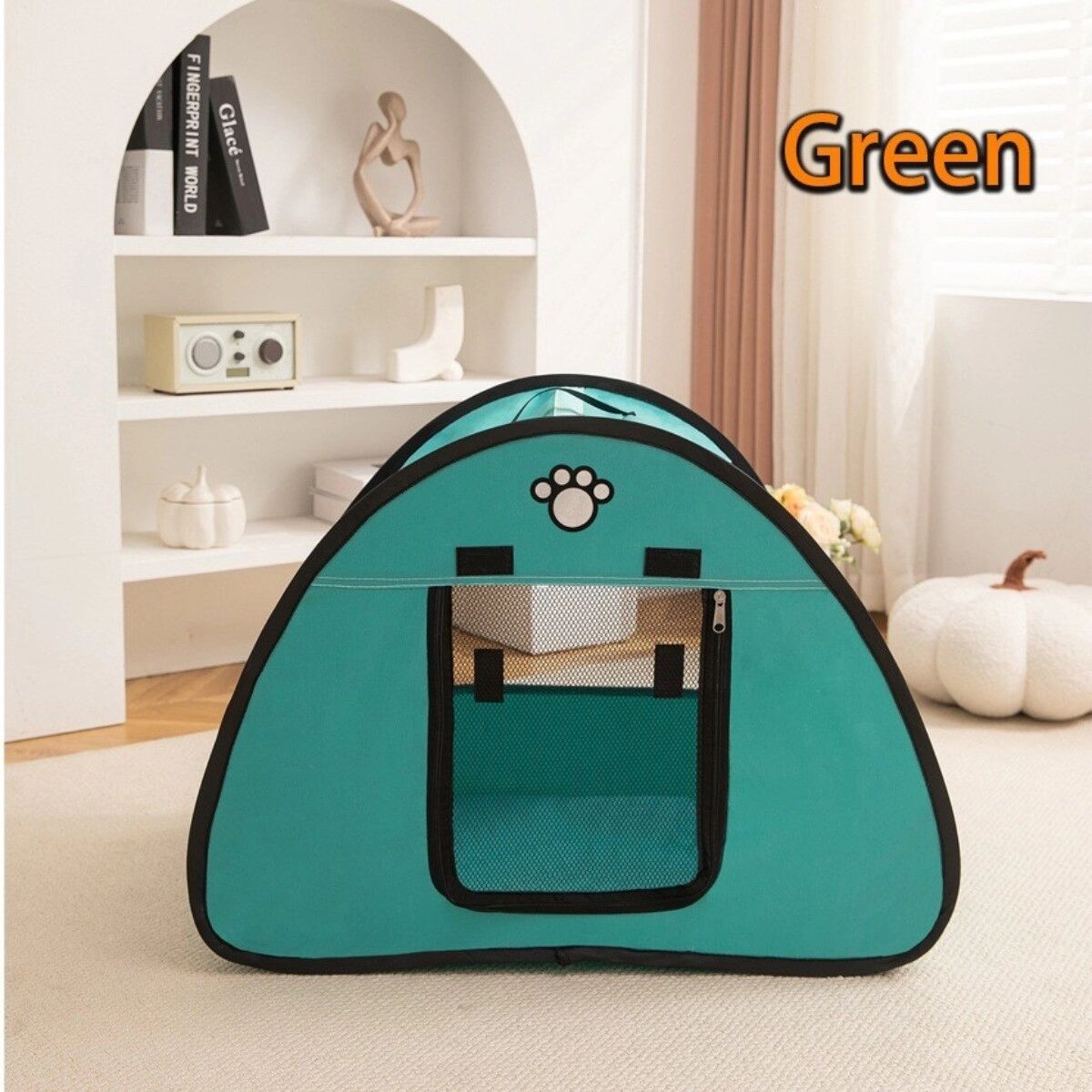 INF Tente maternité pour chats quatre saisons – Tissu résistant aux griffures, structure stable, nid polyvalent pour chats et Vert