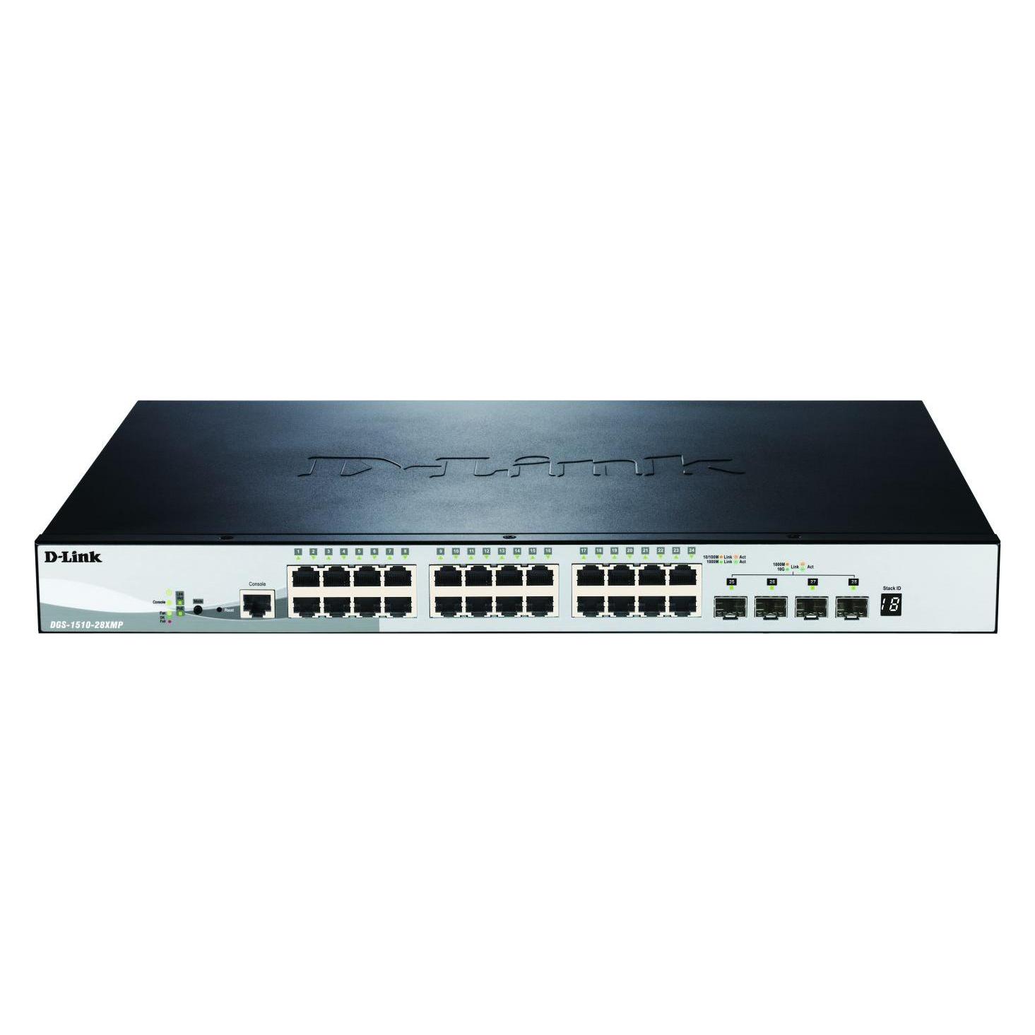 D-Link DGS-1510-28XMP 28Port PoE+ Switch Smart Managed Gigabit Stack 4x 10G (28 Ports) (DGS-1510-28XMP/E)