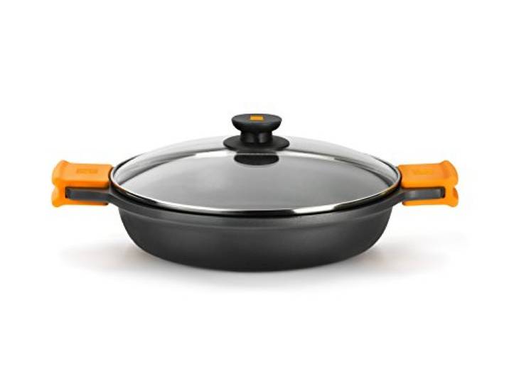 BRA Kookpan, plat, zwart, 16 cm