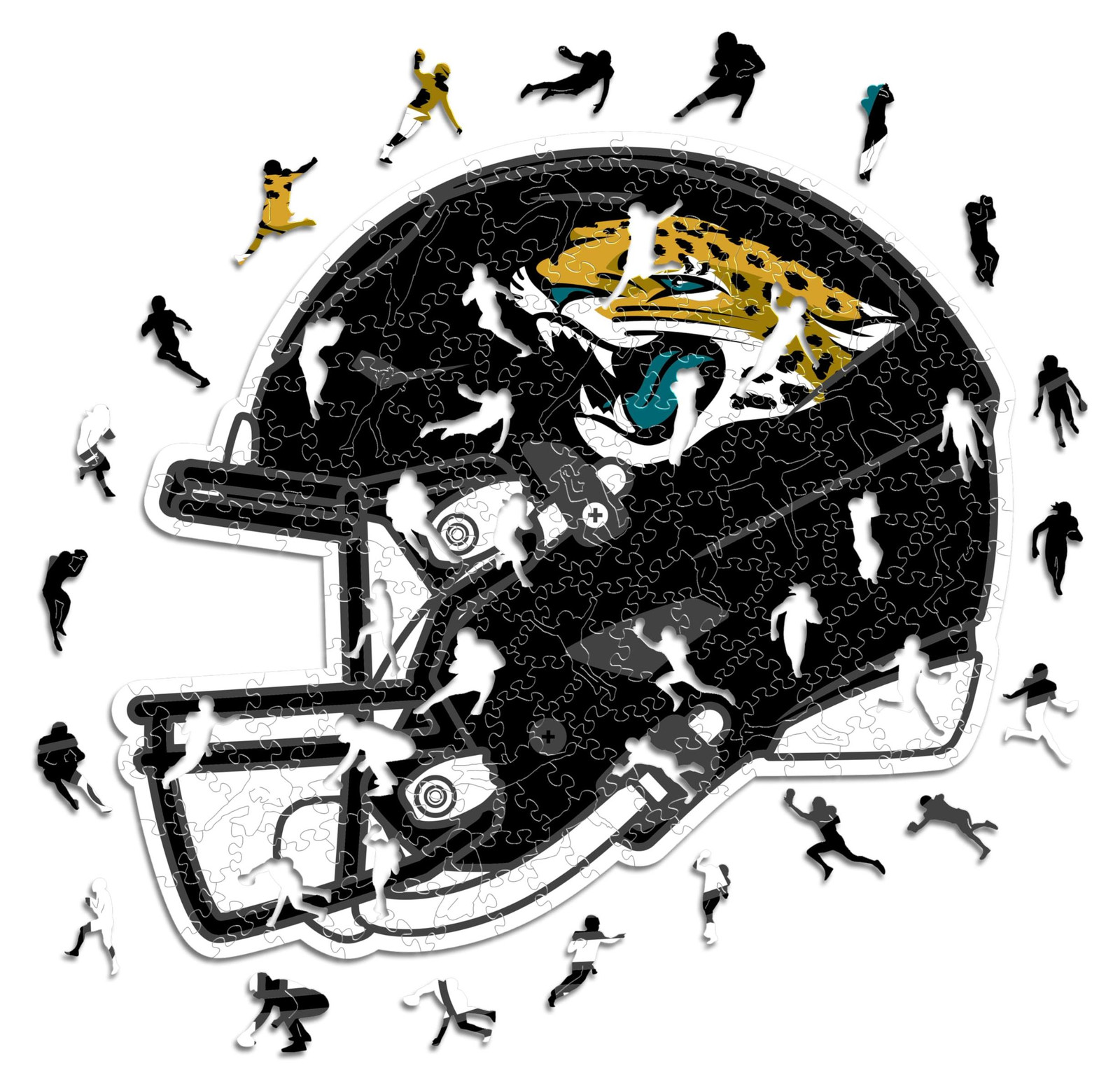 Iconic Puzzles Jacksonville Jaguars NFL Helm Houten Puzzel - 270 stukken
