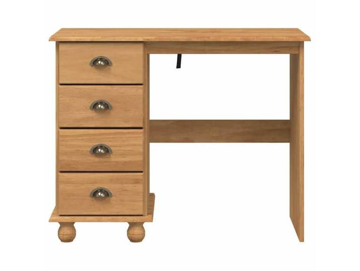 Bureau BURKE Marron Table à écrire - 1 PERSONNE - ASKIM Marron 95x40x75 cm - Bois massif en pin BB355