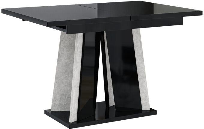Prospero doha table 160 cm Extendable Rectangular Dining Table Black Gloss Stone