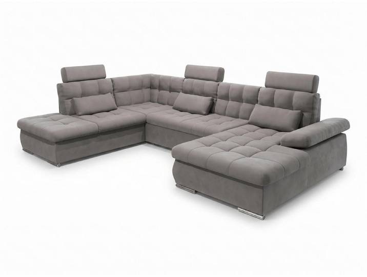 Xlmoebel Ecksofa Luxuriöses graues Ecksofa für stilvolles Wohnzimmer, 1 Teile, Ecksofa mit modernen Design