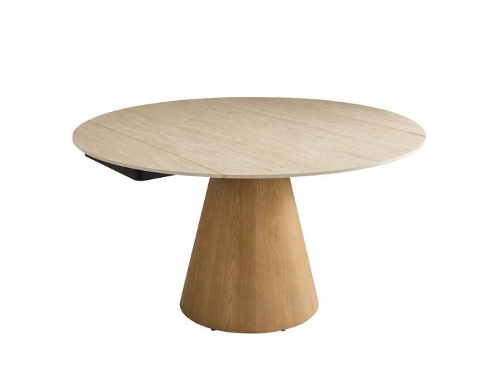 Signature Esstisch mit Erweiterungen Rund 135/180/90 cm, Beige, Keramik, 135x90x77 cm, Esszimmer, Esstische
