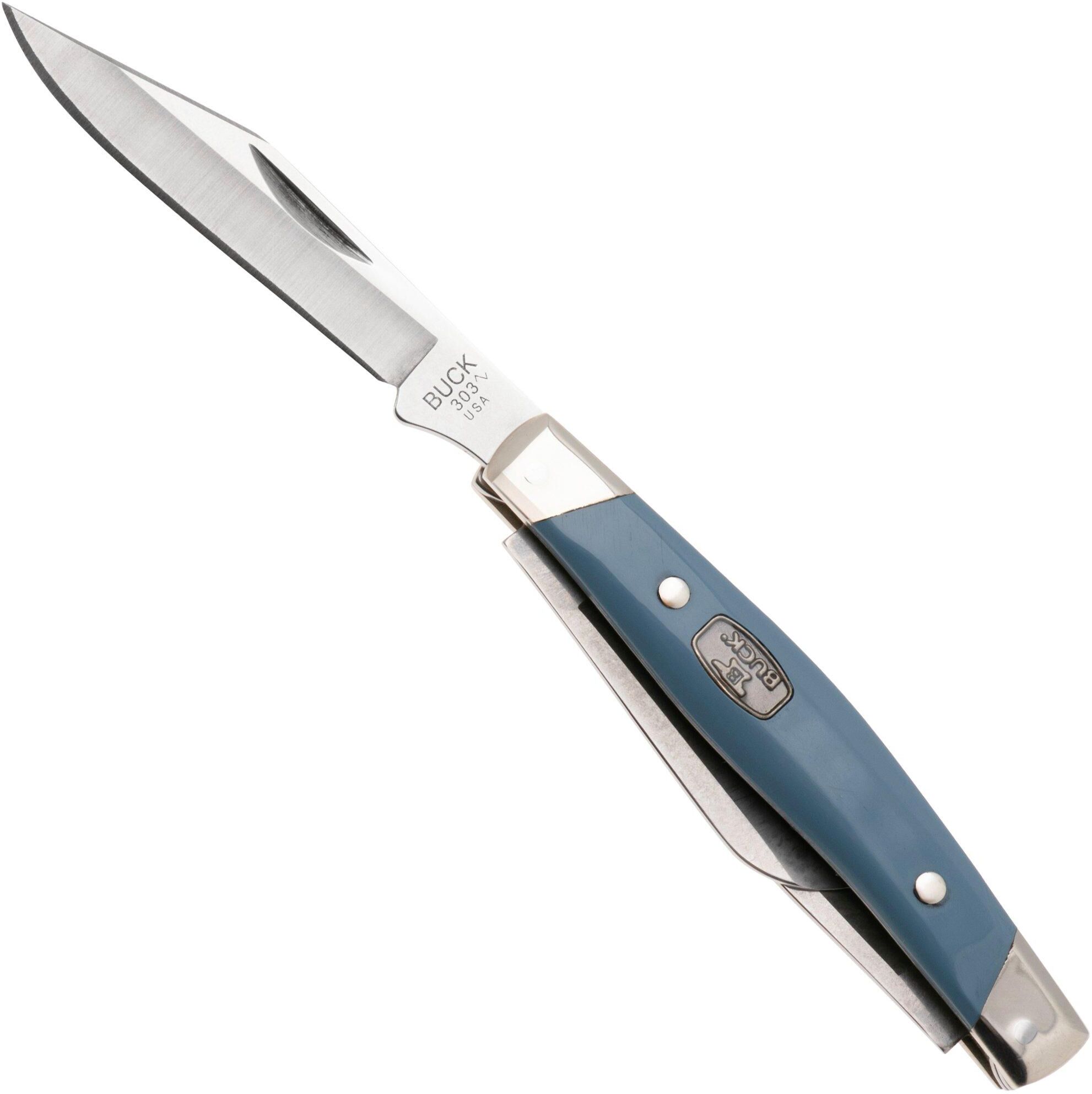 Buck Cadet 0303BLS Satin 420HC, Blue Synthetic Nickel Silver, coltello da tasca