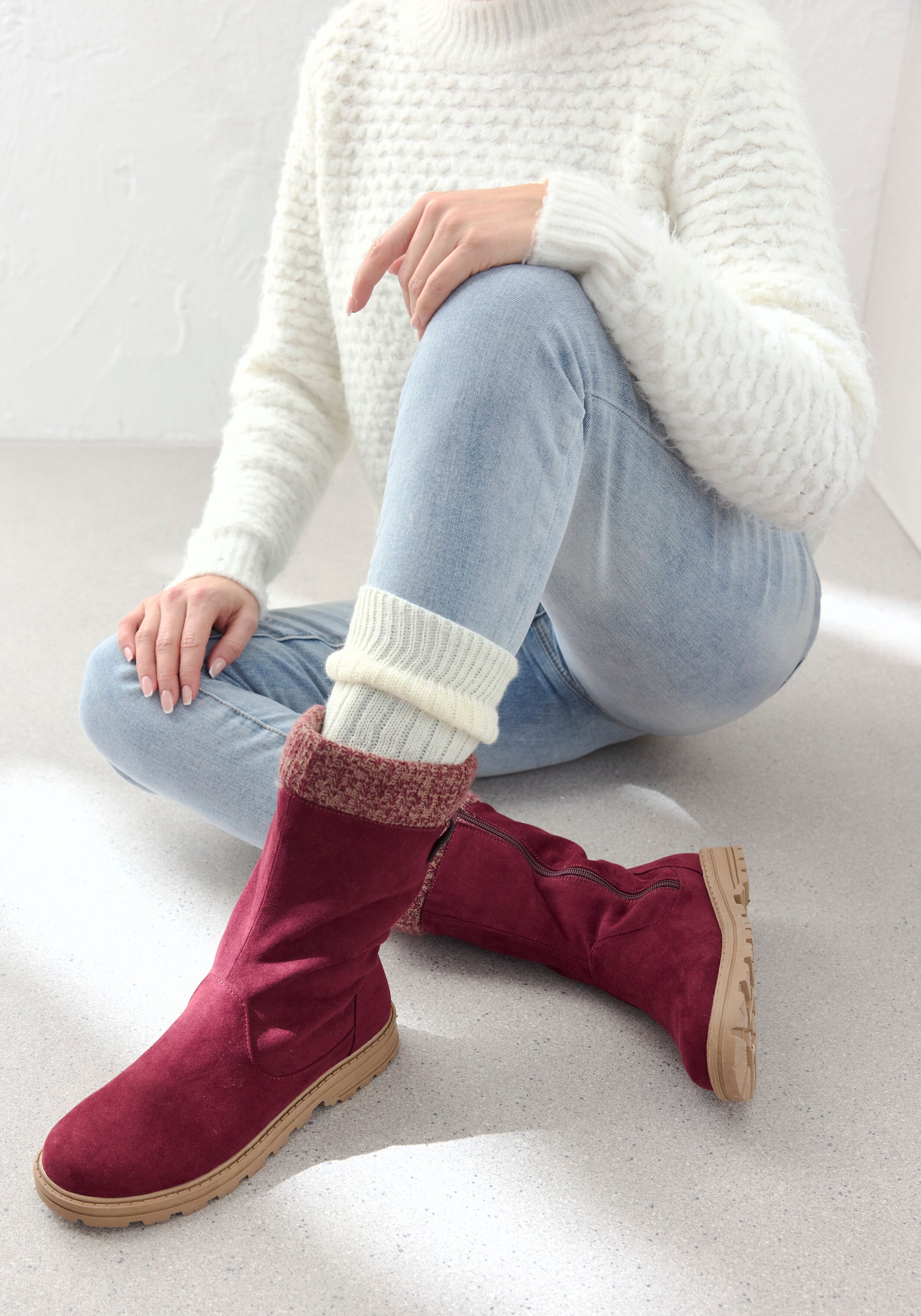 Beinstulpen LAVANA "gestrickte Beinwärmer und Armstulpen für Ballett, Tanz, Sport", Damen, beige (ecru), Strick, Wolle, Stulpen Beinstulpen, mit 30% Wolle, gerippt, bequem und warm ecru Einheitsgröße