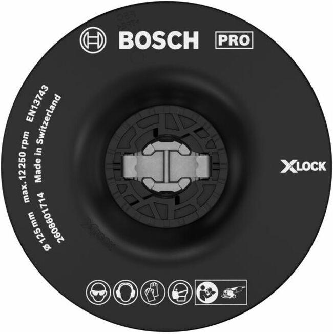 Plateau support BOSCH X-LOCK 125 mm souple 12.500 tr/min (2608601714)