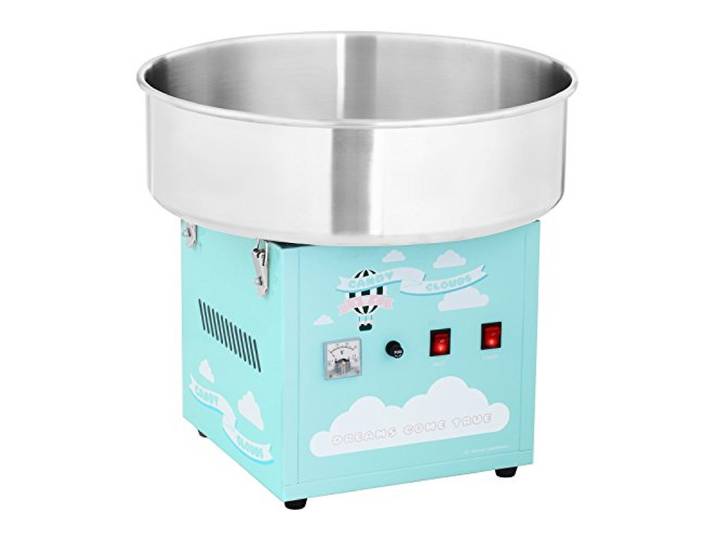 Royal Catering Zuckerwattemaschine Profi Cotton Candy Maschine RCZK-1200-BG (1200 W, Ø 52 cm, 1 Einheit / 30-60 s, separate Steuerung Thermostat und Rotation, inkl. Messlöffel) Türkis