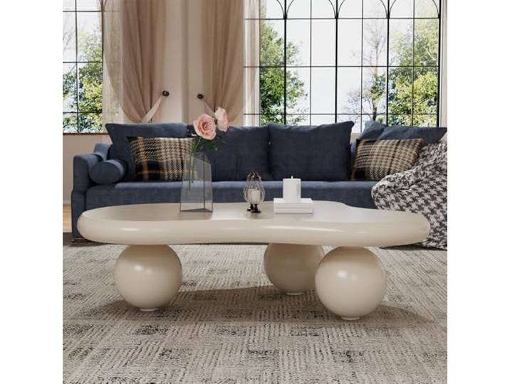 ZUOWENYG Unregelmäßiger Wolken-Couchtisch (A 46.06) Design Couchtisch aus Holz, Weicher Rand für Wohnzimmer, Kinderfreundlich, Modernes Möbel für Living-Raum-Dekoration