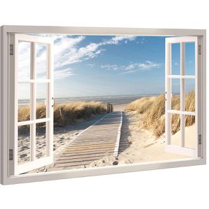 visario Wandbild Strandblick, Leinwand, Querformat, 120 x 80 cm