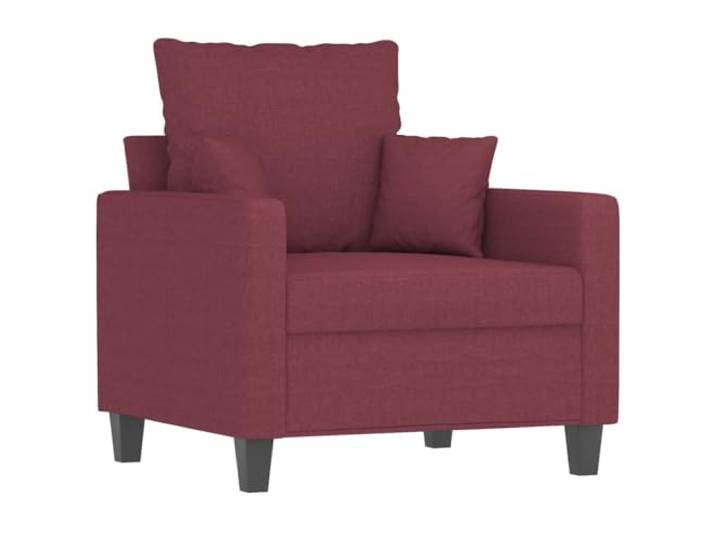 KTHLBRH Sofa-Set, 4-teilig, Weinrot, mit Kissen Stoff 100 % Polyester, Schaumstoff, Metallrahmen, Fußstütze inklusive, 21 Kissen