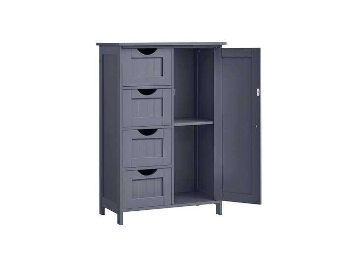 Hansiro Badezimmerschrank Port-Au-Prince, Grau, 55x82x30 cm, Badezimmer, Badmöbel, Midischränke