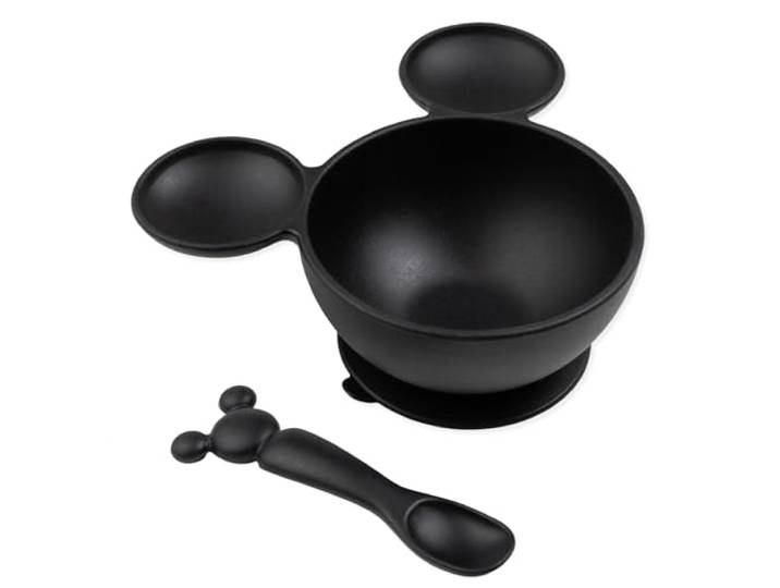 Bumkins Disney Babyschale, Silikon Fütterungsset mit Saugnapf für Baby und Kleinkind, inklusive Löffel, erstes Fütterungsset, Essentials für Baby Led Weaning, Babys essen 4 Monate, Mickey Mouse