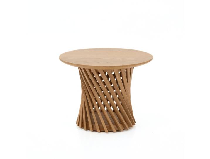 Table basse ronde en chêne massif ø60 cm, finition mat
