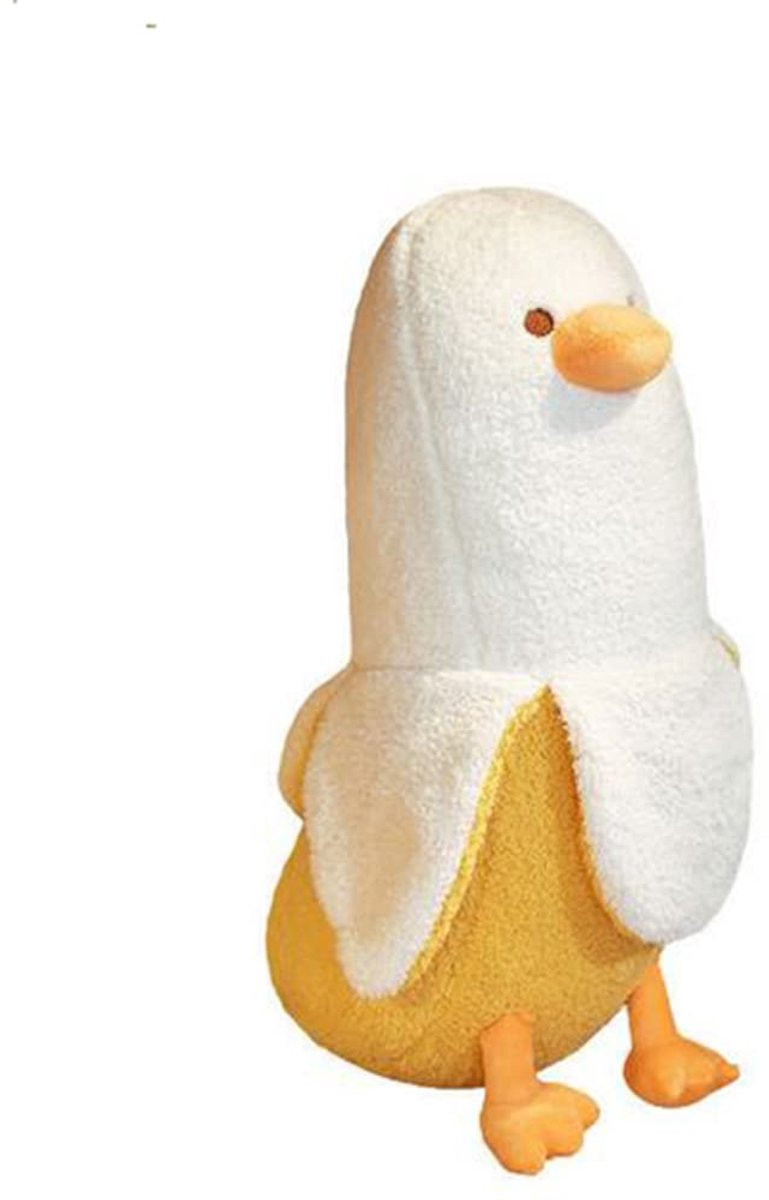 SnelShoppen Banaan Eend Pluche Speelgoed - Zacht Knuffelkussen voor Jongens en Meisjes