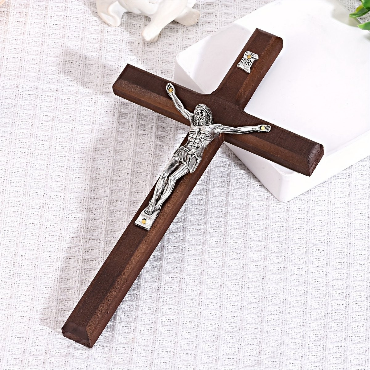 Cor Sinho Houten Kruis Groot 20 cm - Christelijk Kruisbeeld voor Volwassenen