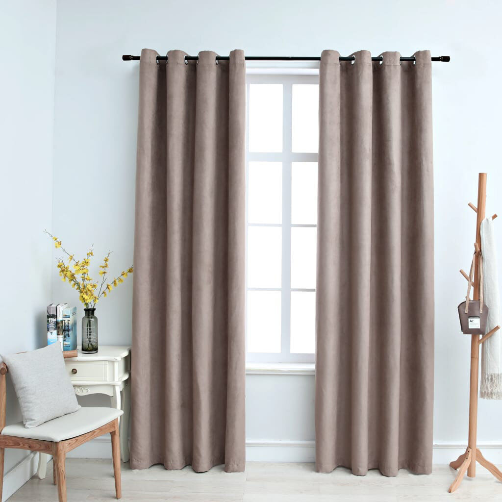 Ebern Designs Azurah Blackout Curtain Pair Taupe Width 140 x Drop 175cm