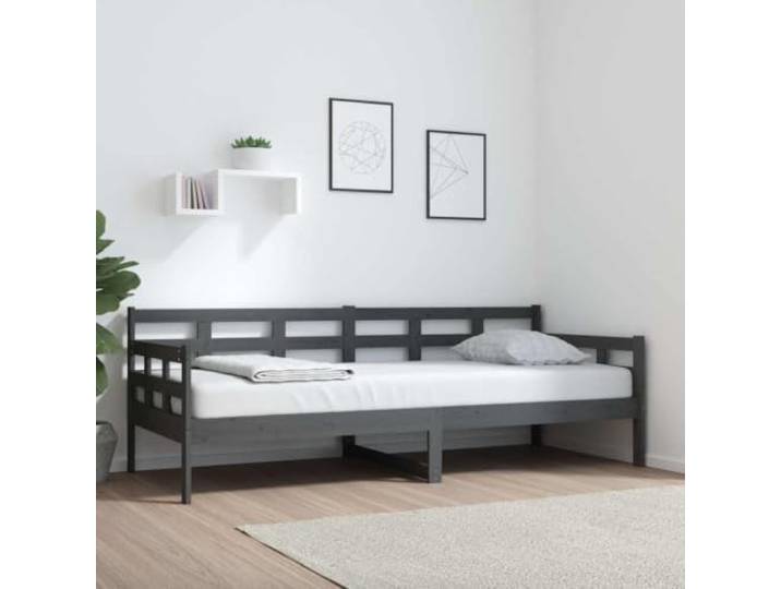LLEZKBR Home tools-Day Bett grau Massivholz Kiefer 80x200 cm