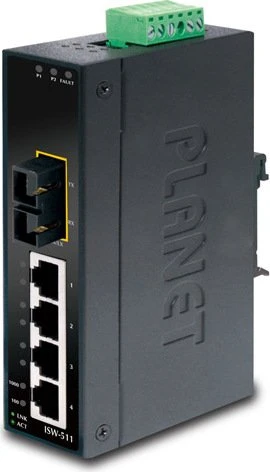 Planet Technology 4+1 100FX Port Multi-mode Industrial Ethernet Switch