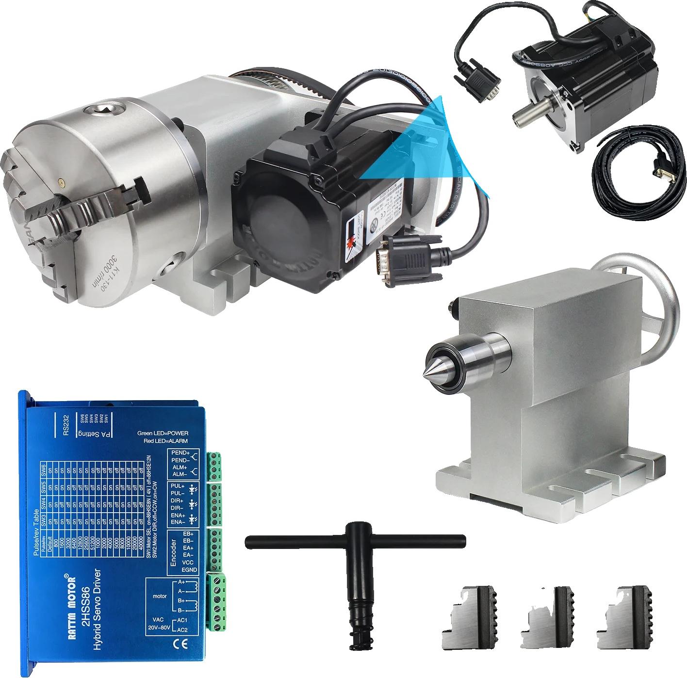 Rotationsachse Kit, 3-Futter, kompatibel mit NEMA 34 Servomotor, mit 4.5N nah