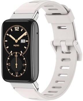 Everyday Crate Xiaomi Mi Band 7 Pro TPU Watch Band Soft Adjustable Replacement Strap By Mijobs grey Silver