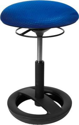 Fitness-Hocker SITNESS BOB, ergonomisches Sitzen, Sitzhöhe 440 bis 570 mm, blau, Gestell schwarz pulverbeschichtet