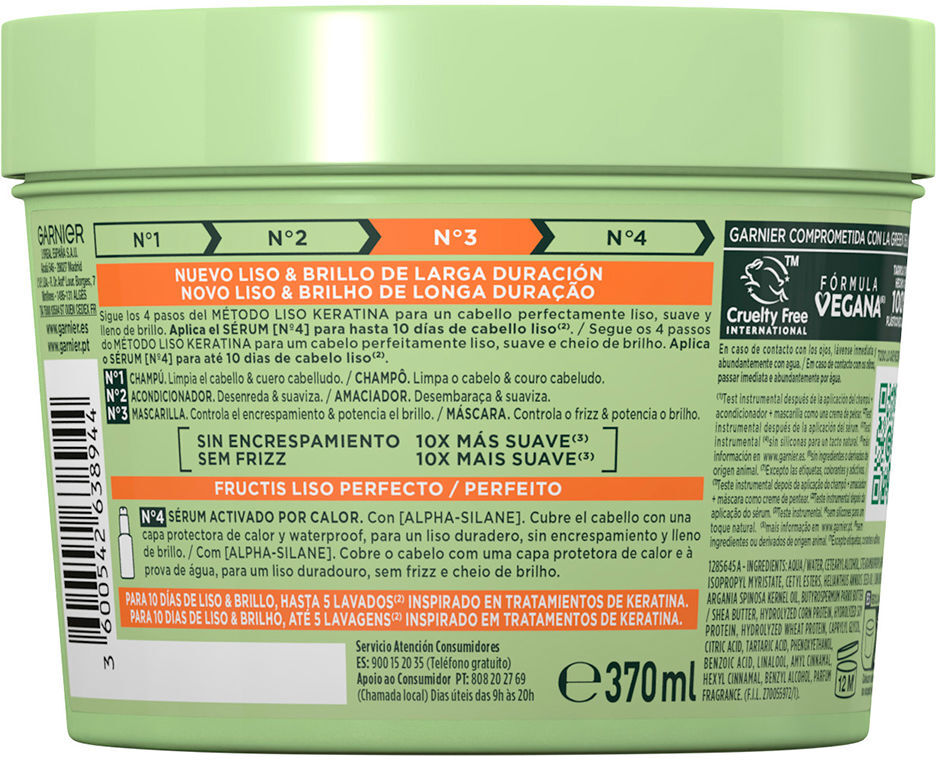 Garnier Fructis Liso Keratin Nº3 masque lisse 370 ml