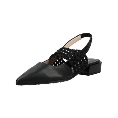 Slingpumps HISPANITAS "Hispanitas Pumps Leder", Damen, Gr. 37, schwarz (schwarz, schwarz), Leder, Schuhe Slingpumps