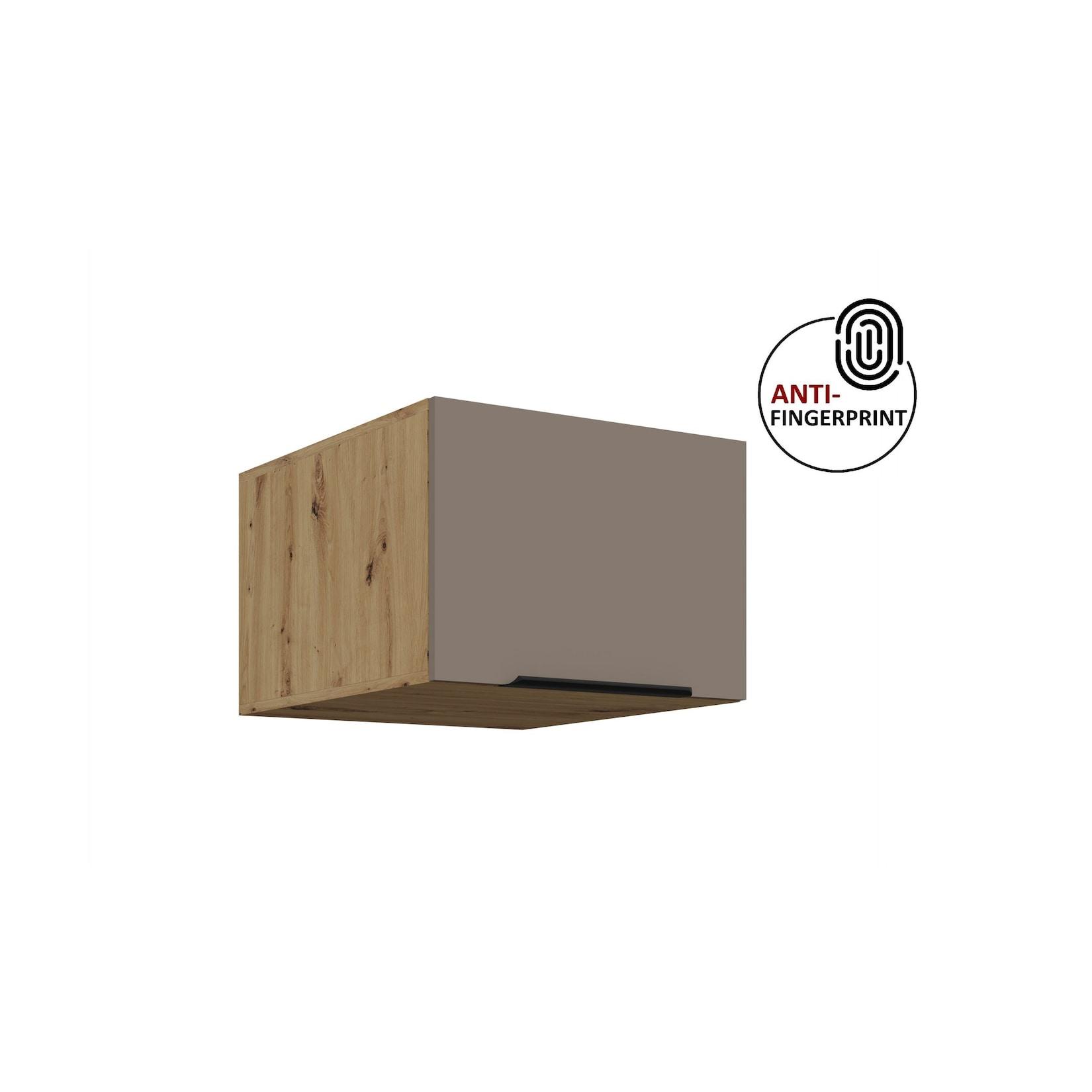 Küchen Aufsatzschrank 50 Küche ARIA Sandgrau Küchenzeile Anti Fingerprint