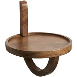 WANDREGAL Mango Massivholz Modern Stil 30x33x30 cm Rund