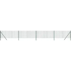 vidaXL Maschendrahtzaun Grün 1x10 m Verzinkter Stahl