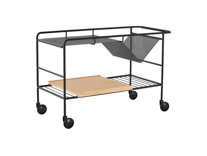 &Tradition Alima Aufbewahrungswagen lackierte Eiche Black & Eiche lackiert