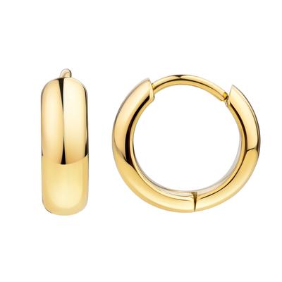 Paar Creolen FIRETTI "Schmuck Geschenk Edelstahl Ohrschmuck Ohrringe", gelbgoldfarben, Ohrringe, Damen, 13mm, Edelstahl