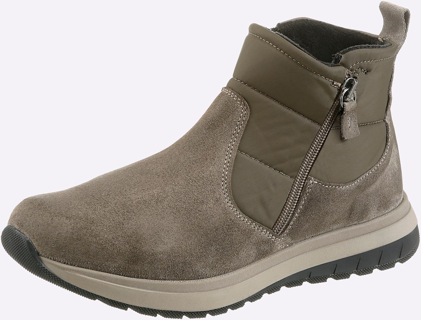 Stiefelette CASUAL LOOKS, Damen, Gr. 40, Synthetik, braun (sesam), Textil, Veloursleder, Schuhe Stiefelette sesam 40, Synthetik
