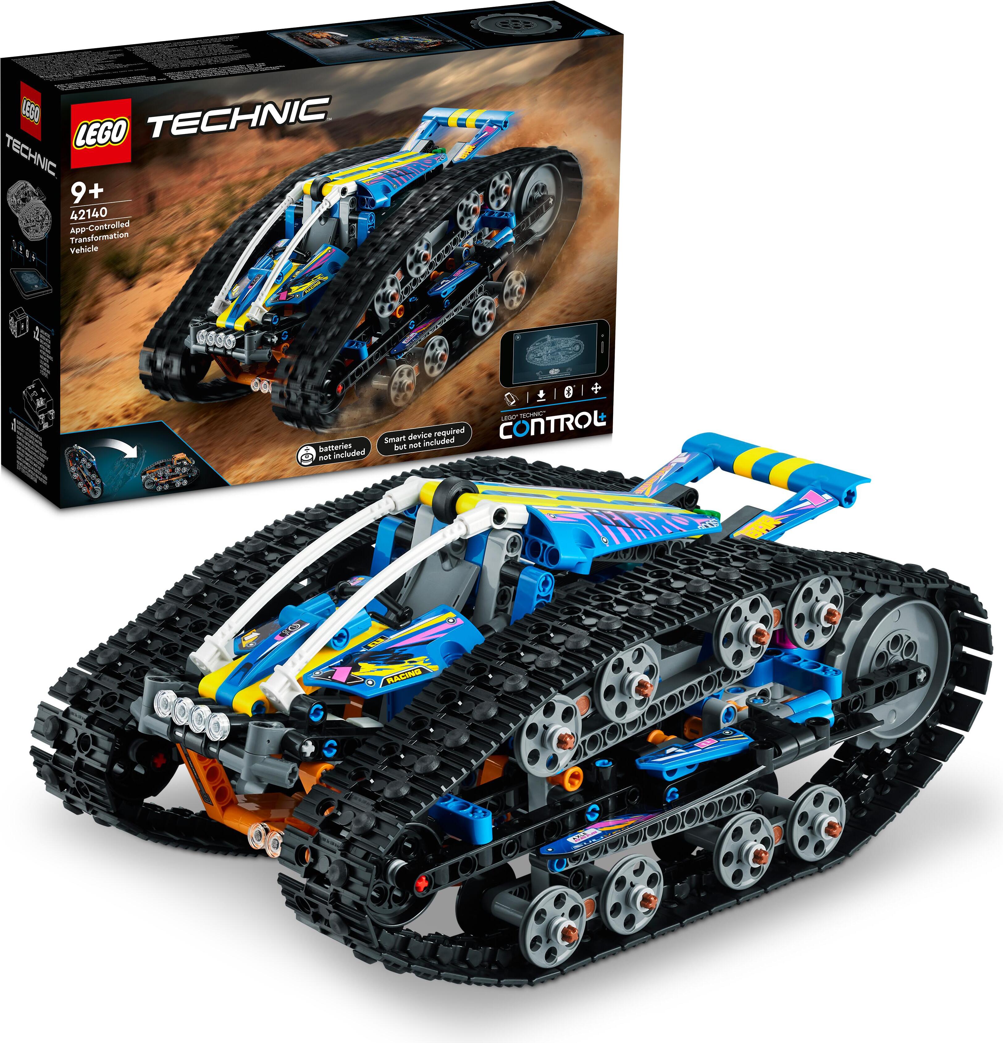 LEGO 42140 Technic App-gesteuertes Transformationsfahrzeug, ferngesteuertes Auto für Kinder, RC Offroad-Geländewagen, Modellbausatz mit 2 Seiten, Kippe es um, damit es sich transformiert
