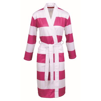 Damenbademantel CARL ROSS "wash&wear" Gr. 44, pink (pink, weiß), L:110cm, Frottier, Hausmäntel, Kimono