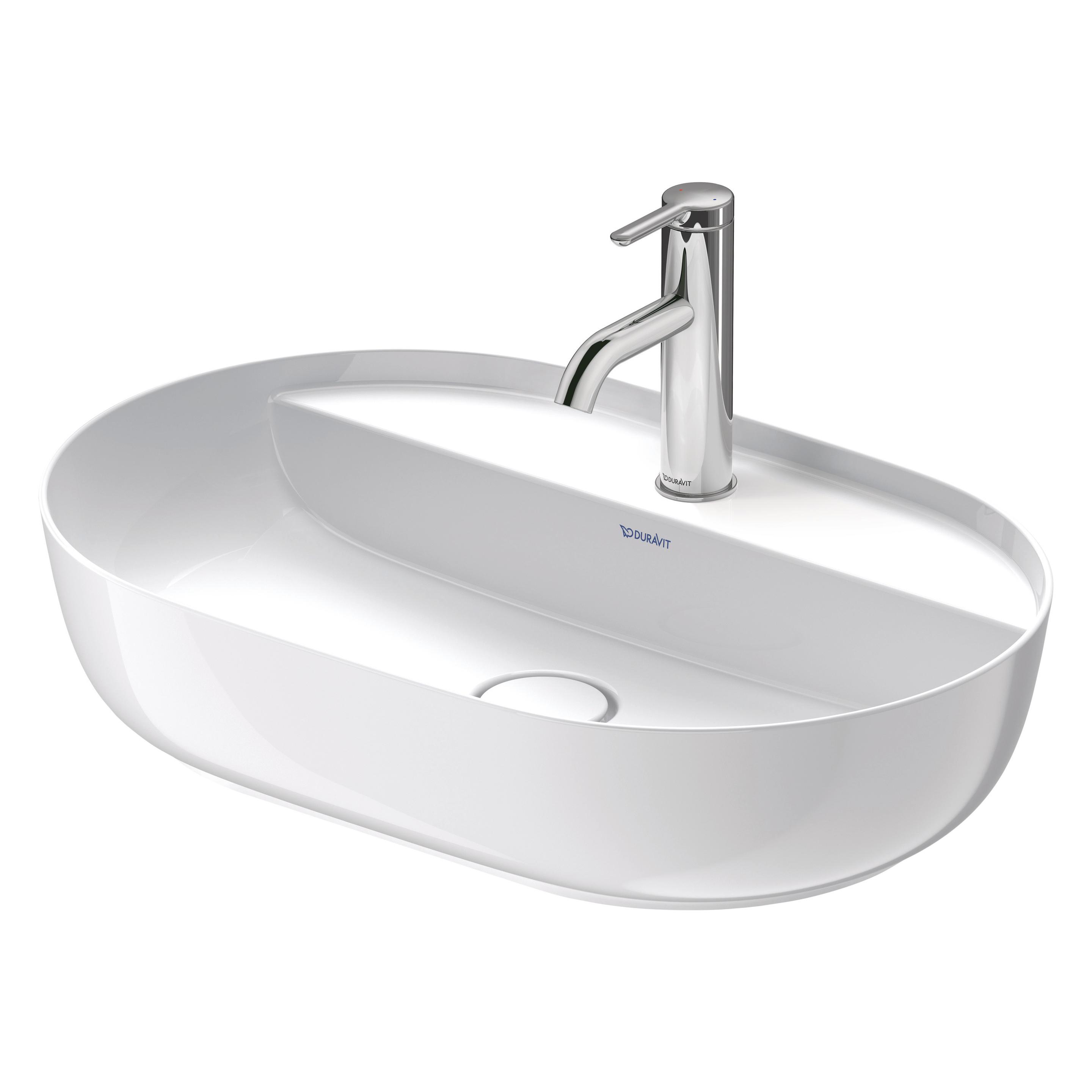 Duravit Aufsatzbecken LUV o ÜL m HLB 600x400mm 1 Hahnloch weiss WG (400 mm, 600 mm) (03806000001)