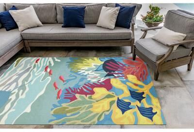 Liora Manne Lush Decor Ravella Ocean View Indoor/Outdoor Rug